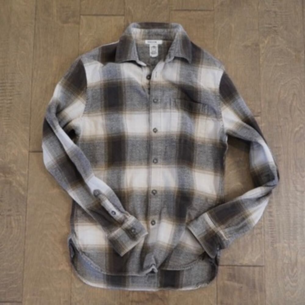 Kato Hiroshi Kato The Ripper Flannel Shirt Small Gray Plaid Made in USA